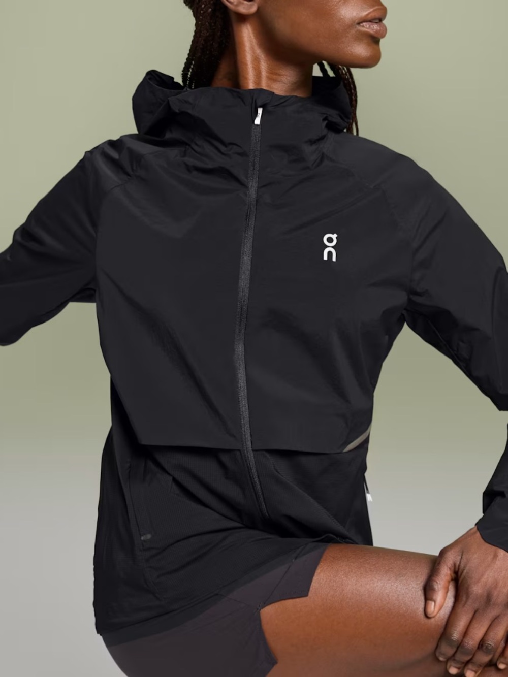 On Running Black Hooded Lightweight Ski & Snow Jacket
